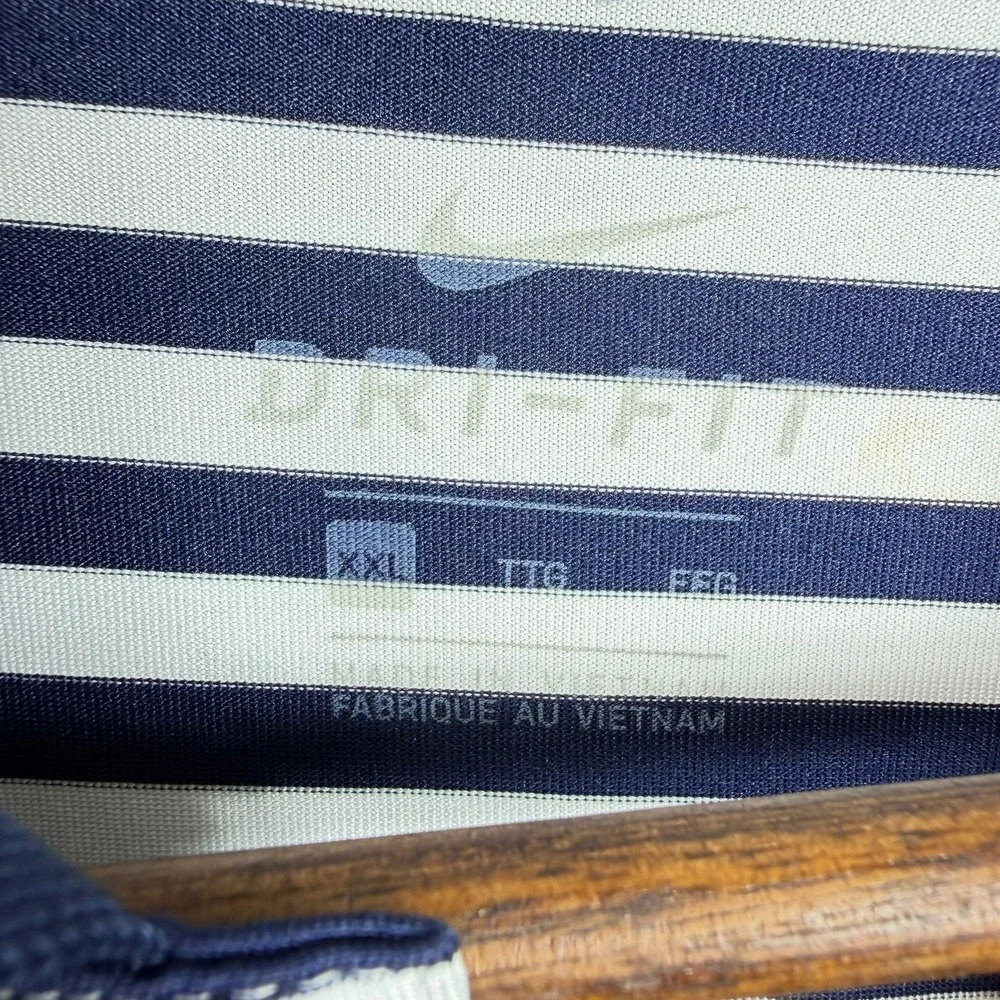 Nike Golf Dri-FIT Polo Shirts Mens 2XL Navy Blue White Striped 2 Pack 891239-419